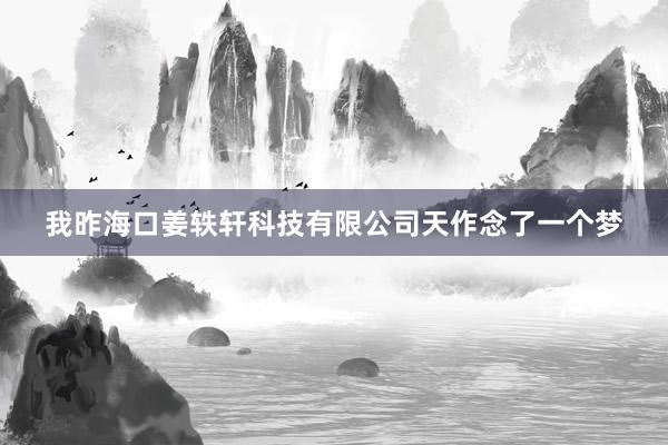 我昨海口姜轶轩科技有限公司天作念了一个梦